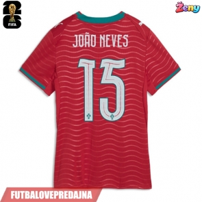 Lacne Ženy Futbalové dres Portugalsko Joao Neves #15 MS 2026 Krátky Rukáv - Domáci